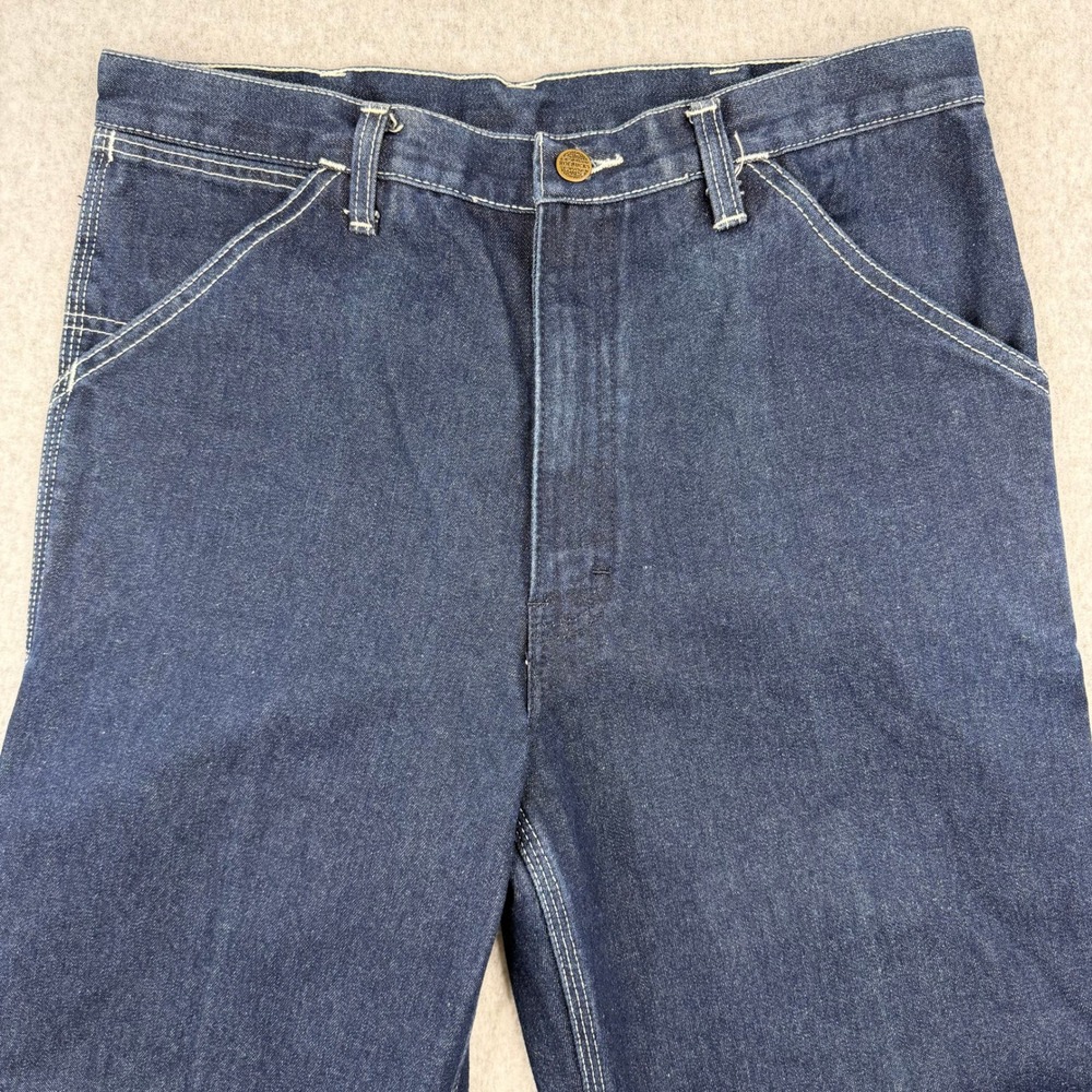 Vintage Roebucks Sears WearTuff Carpenter Jeans Mens 32x30 Dark Wash Denim Style
